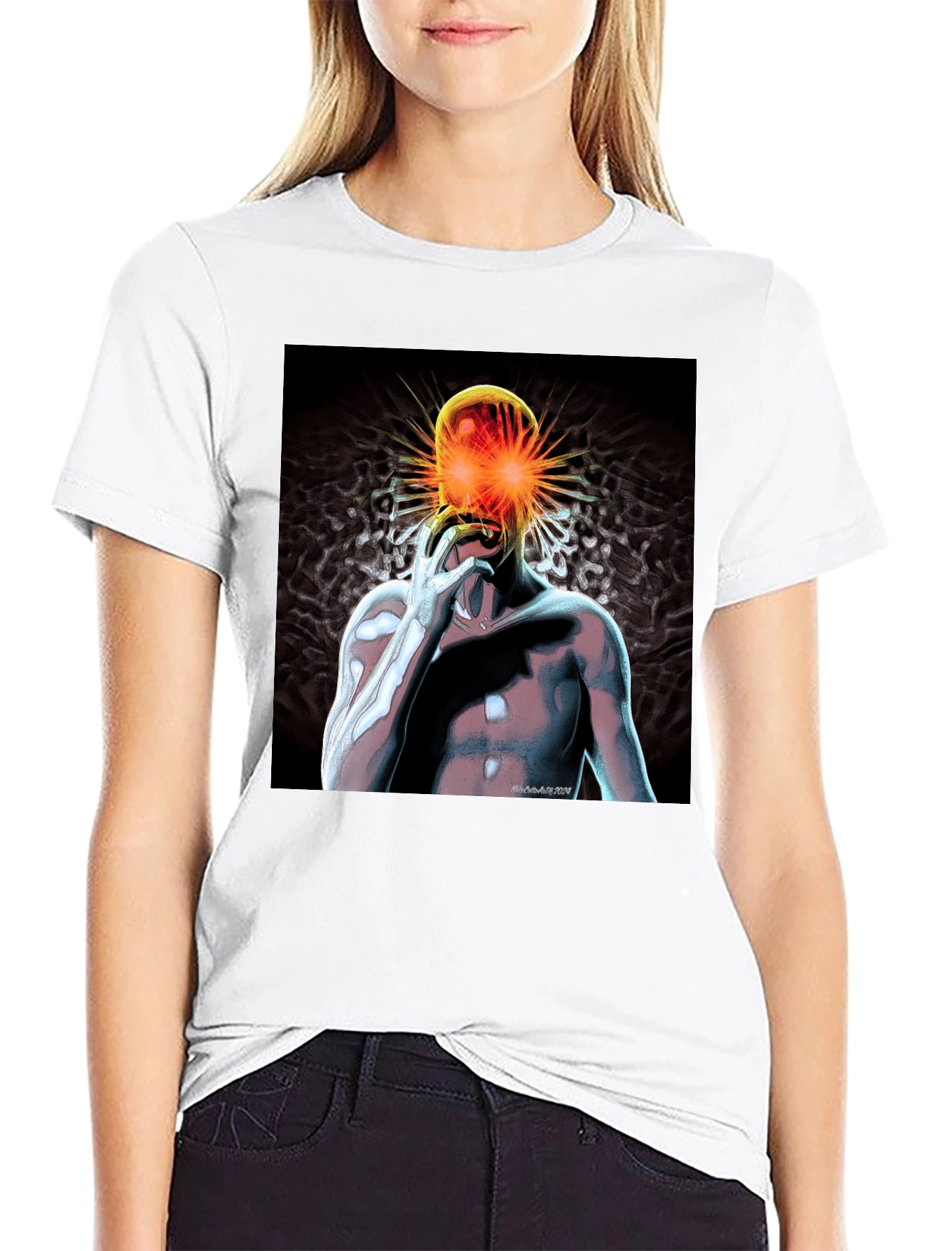 Black T-Shirt with Graphic Print