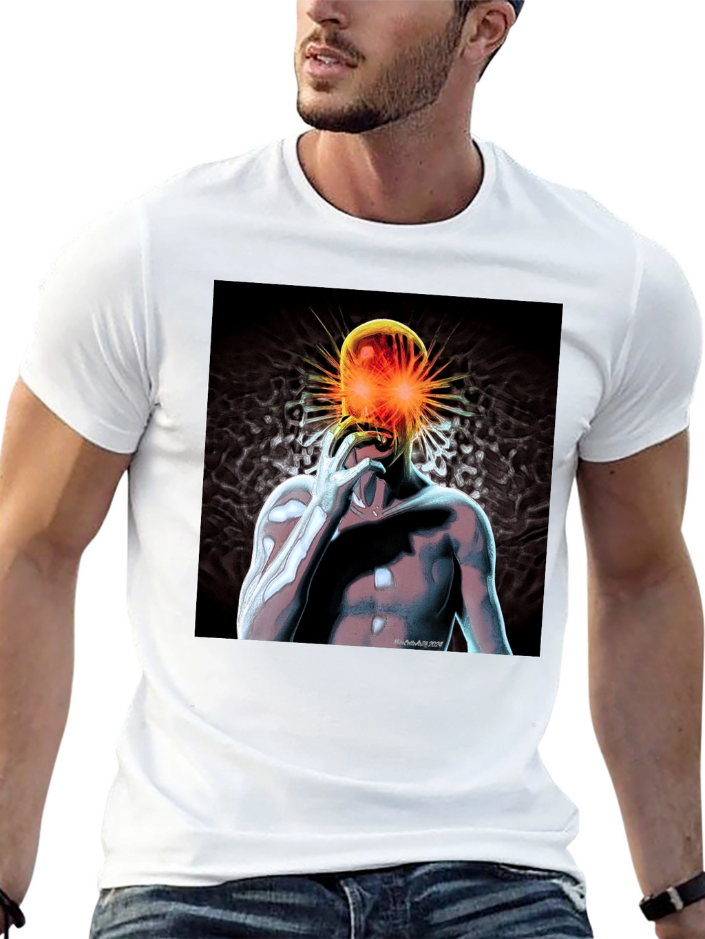 Black T-Shirt with Graphic Print