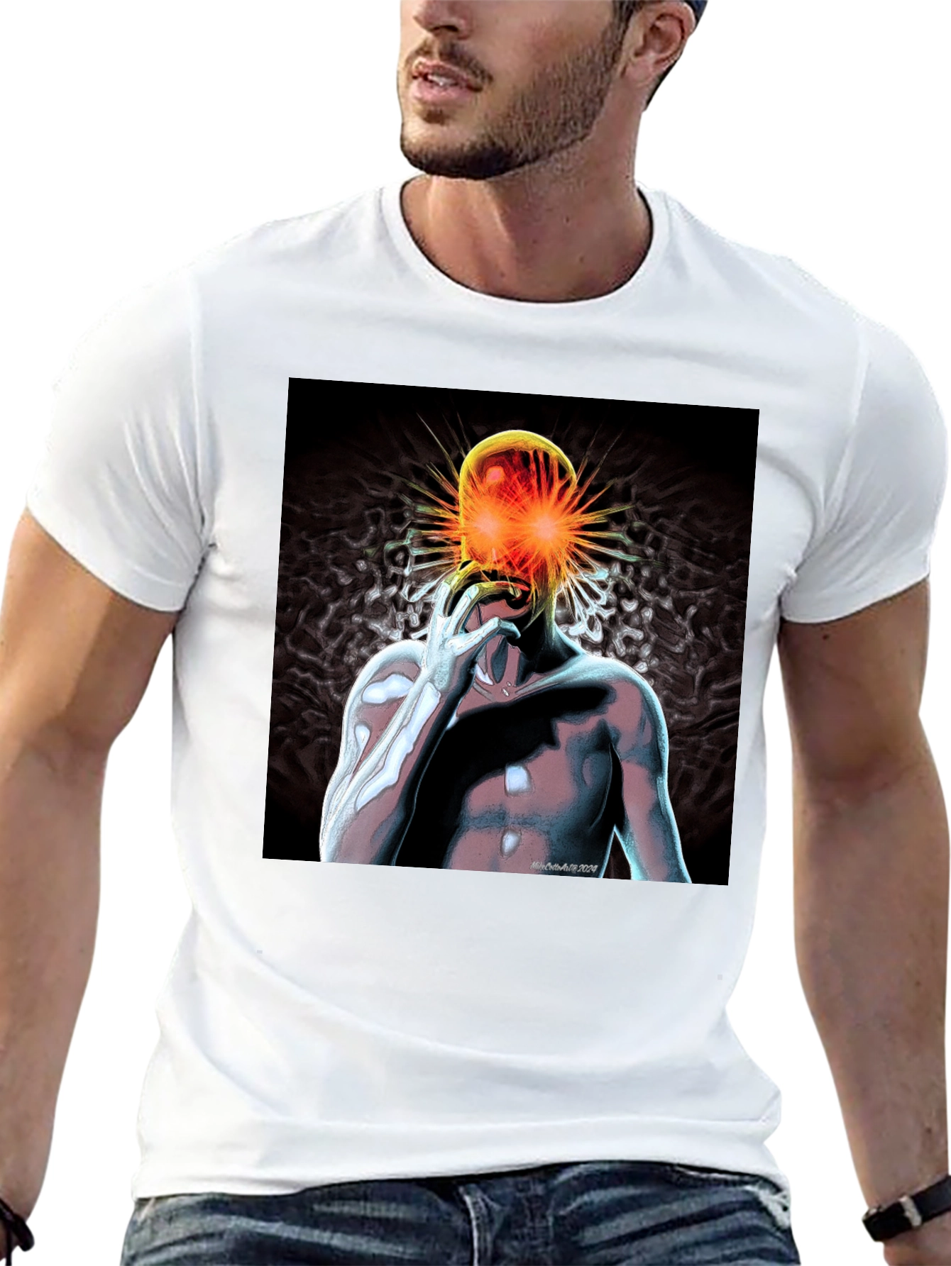 Black T-Shirt with Graphic Print