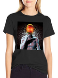Black T-Shirt with Graphic Print