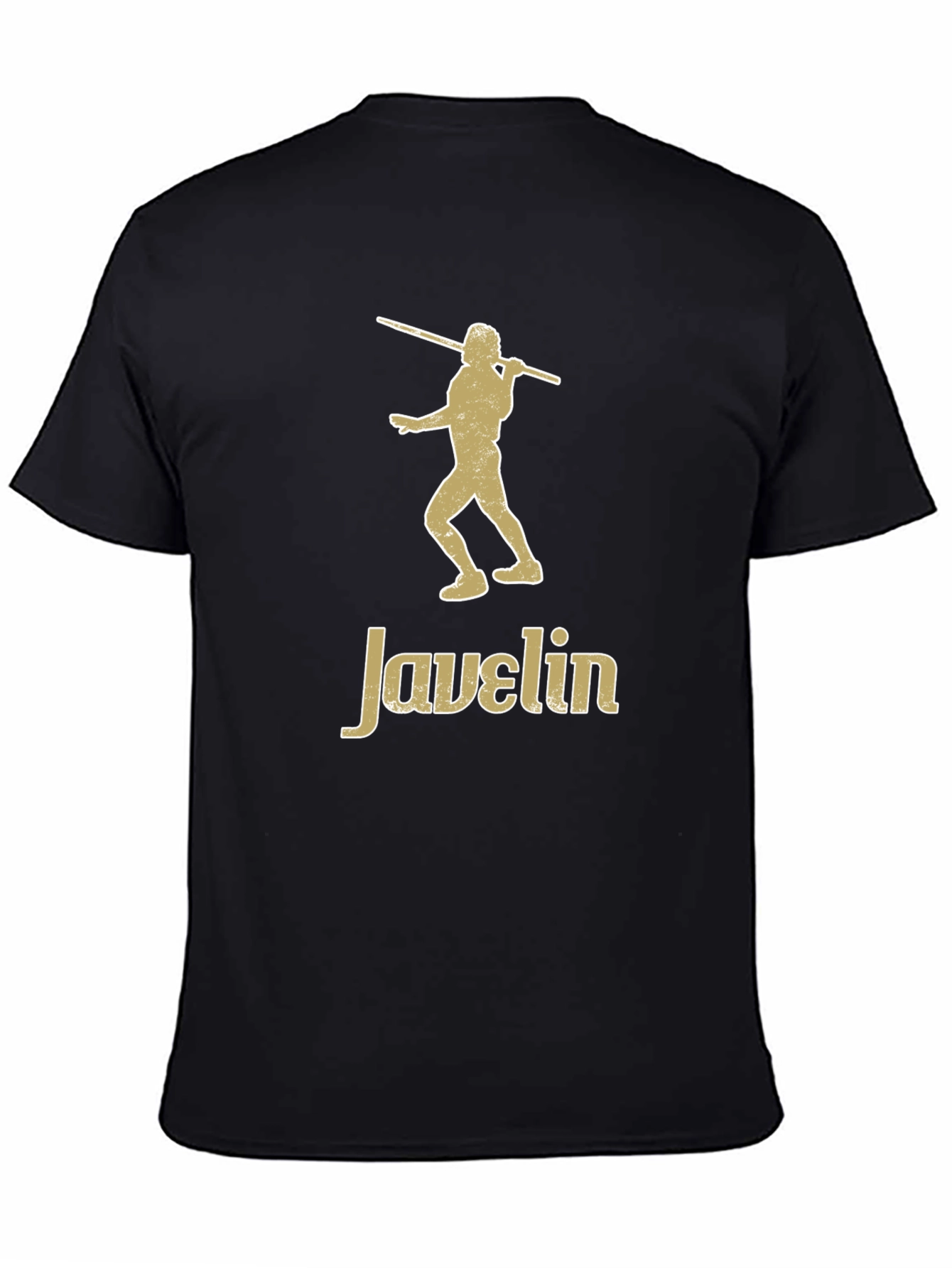Javelin Thrower Graphic Tee - Black Cotton T-Shirt