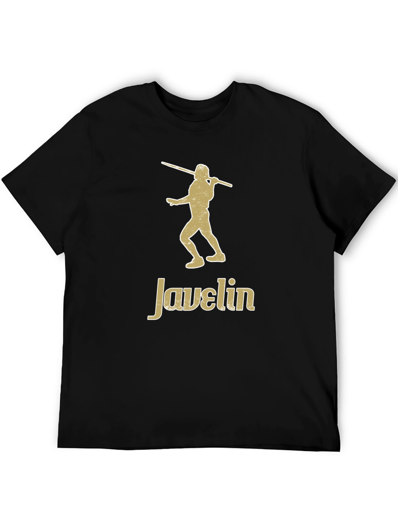 Javelin Thrower Graphic Tee - Black Cotton T-Shirt