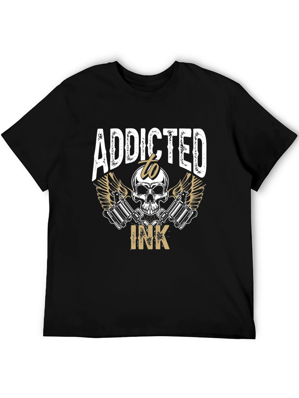 Addicted to Ink Tattoo Skull Graphic Tee