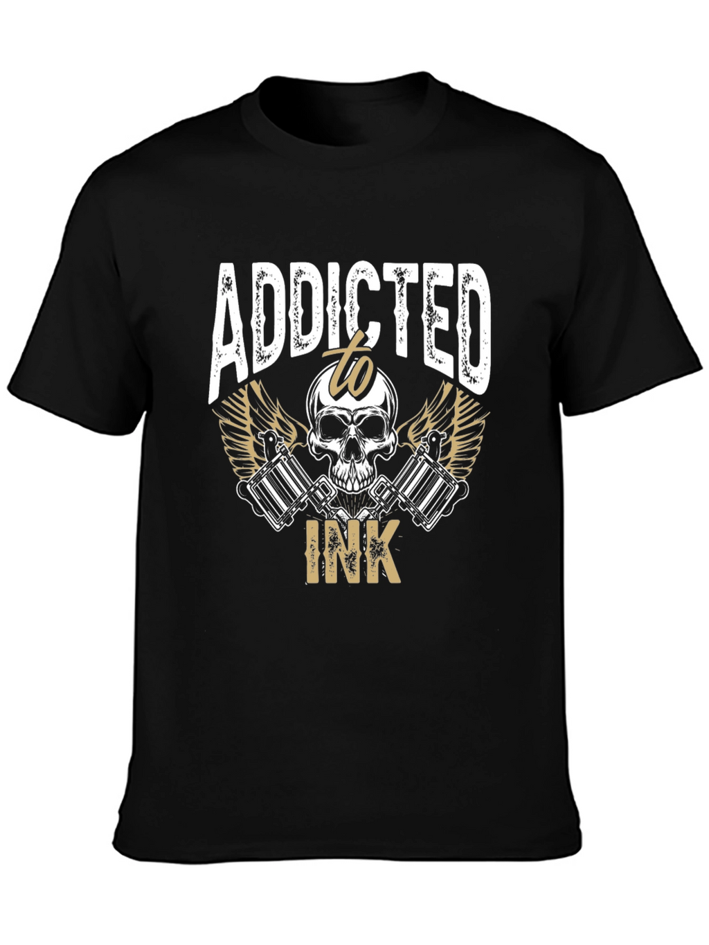 Addicted to Ink Tattoo Skull Graphic Tee