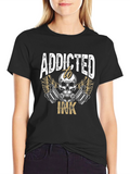Addicted to Ink Tattoo Skull Graphic Tee