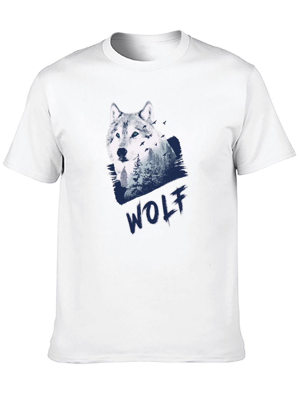 Wolf Graphic Print Black T-Shirt for Men