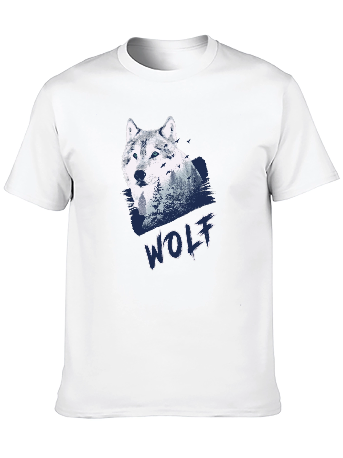 Wolf Graphic Print Black T-Shirt for Men