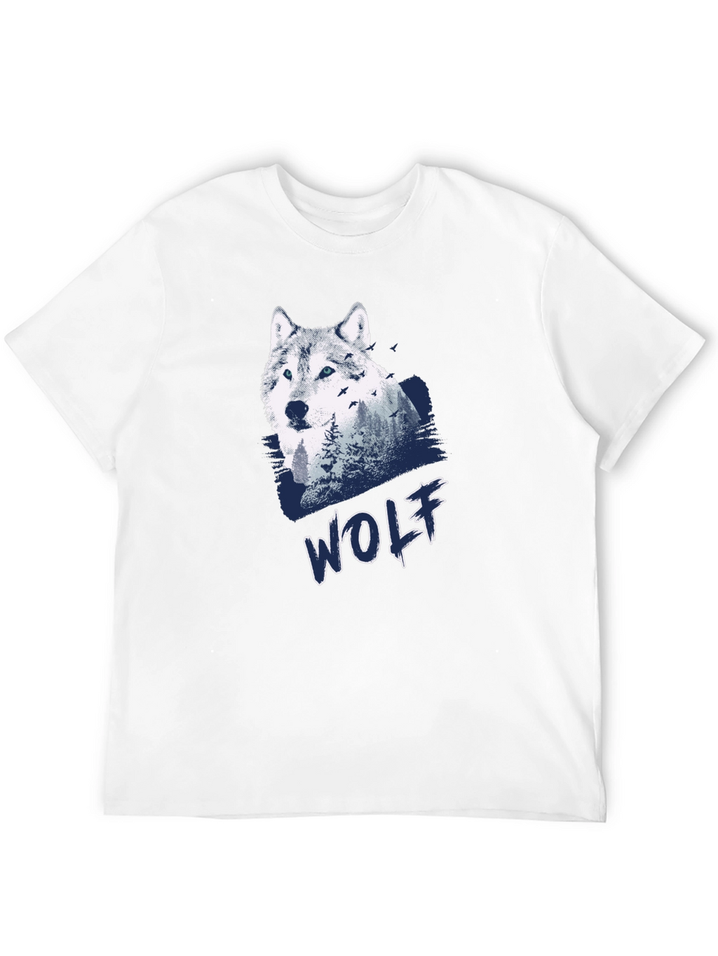 Wolf Graphic Print Black T-Shirt for Men
