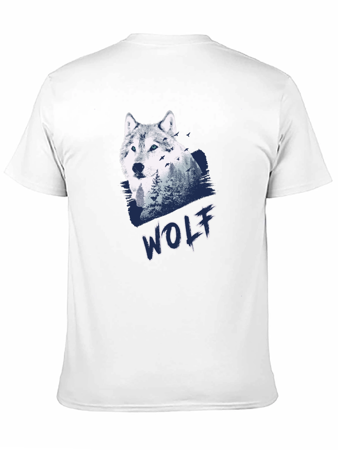 Wolf Graphic Print Black T-Shirt for Men