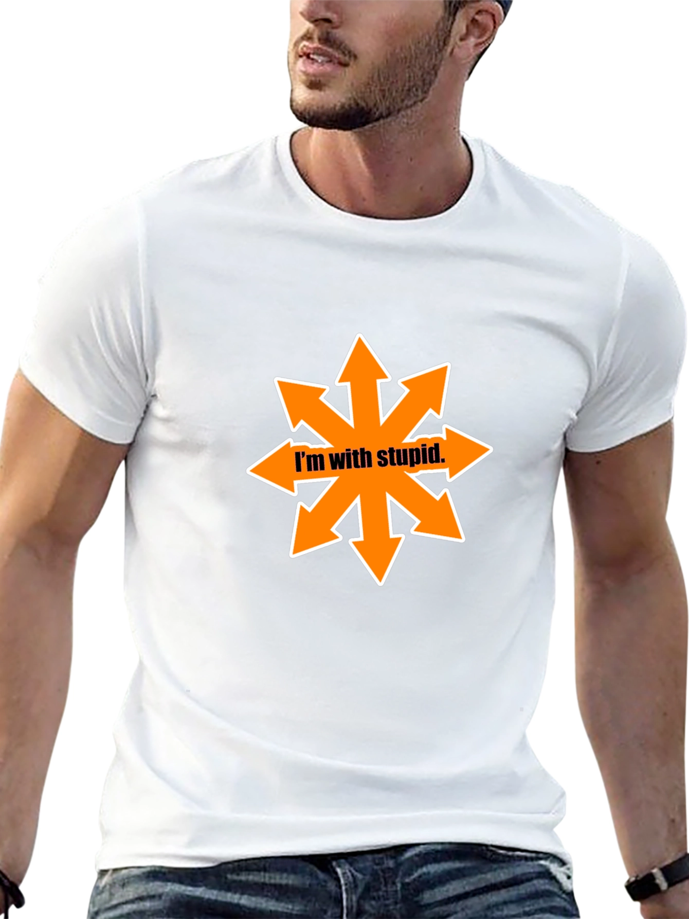 Im With Stupid Chaos Star Black T-Shirt