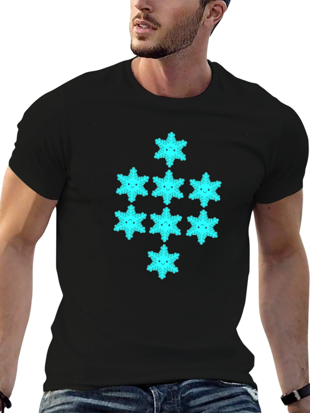 Snowflake Graphic Tee - Black