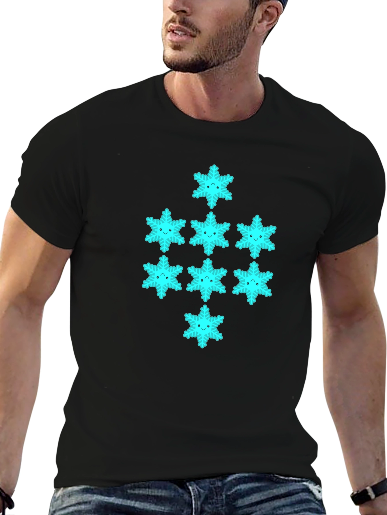 Snowflake Graphic Tee - Black