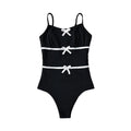 Bow embellished suspender jumpsuit