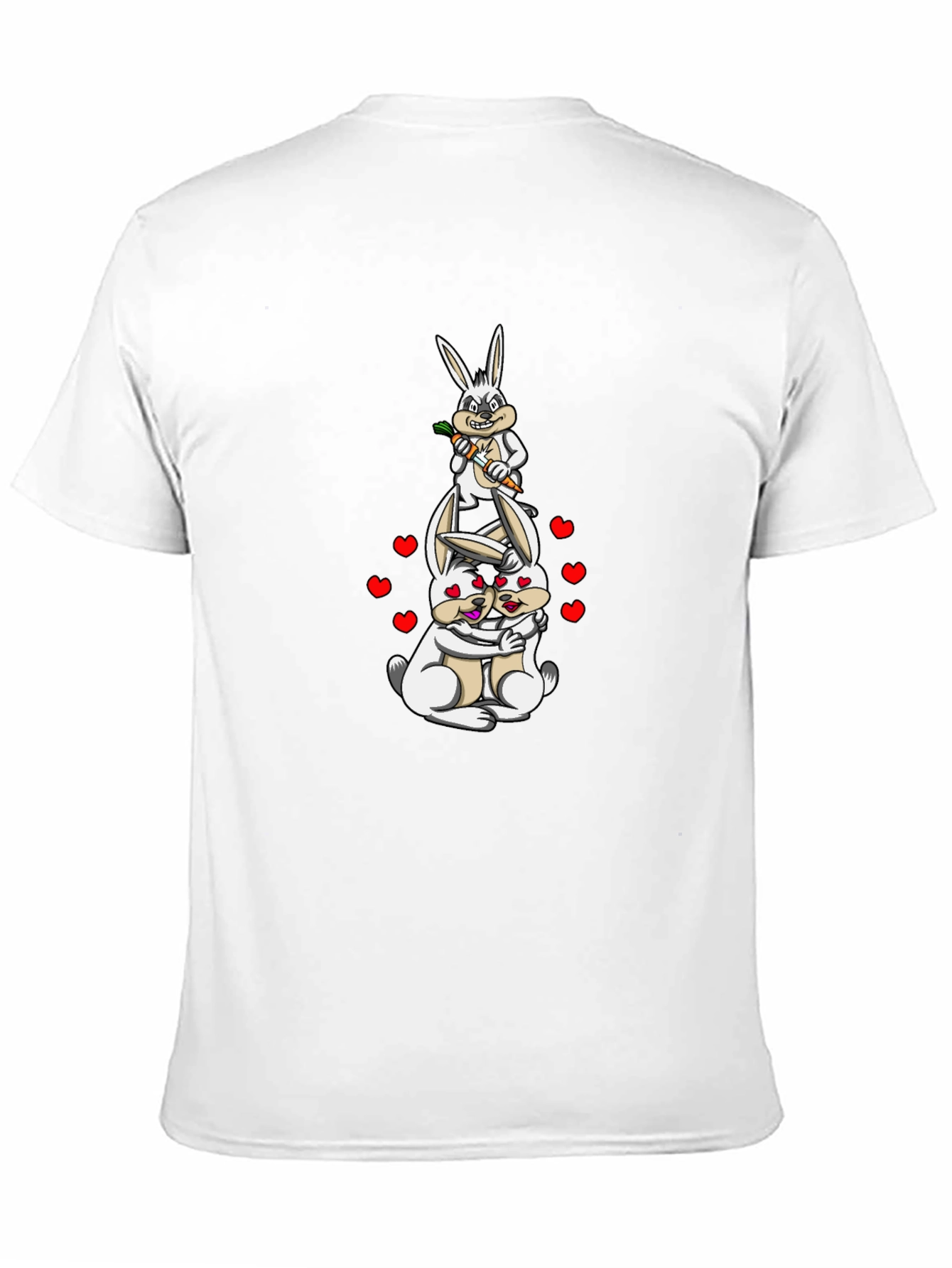Black Tee with Bunny Love Design