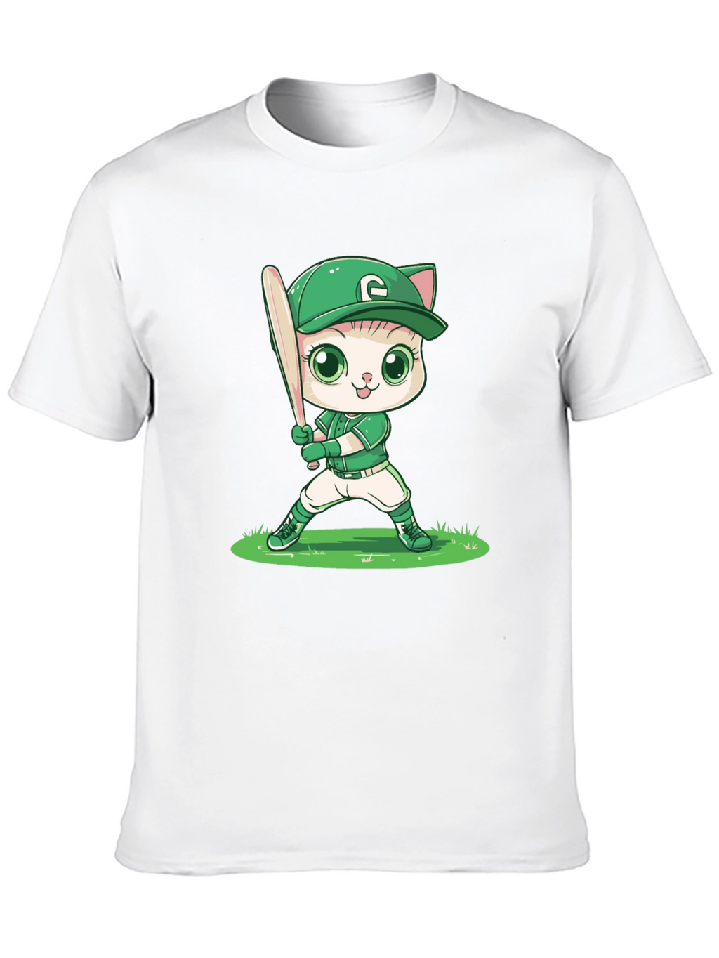Cat Baseball Player Graphic Tee