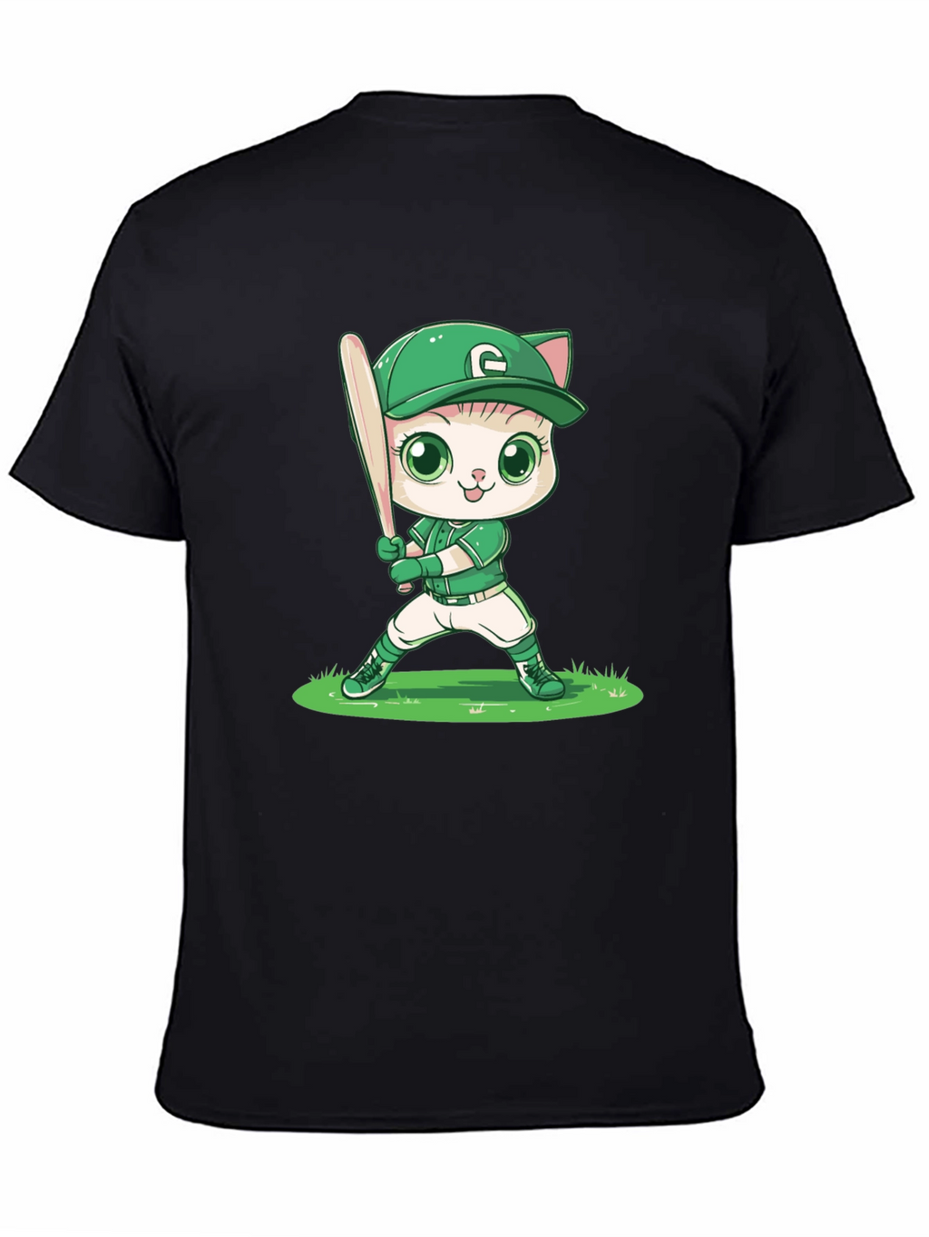 Cat Baseball Player Graphic Tee