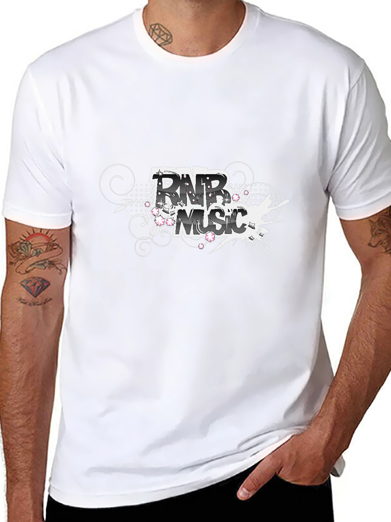 R&B Music Graphic Black T-Shirt