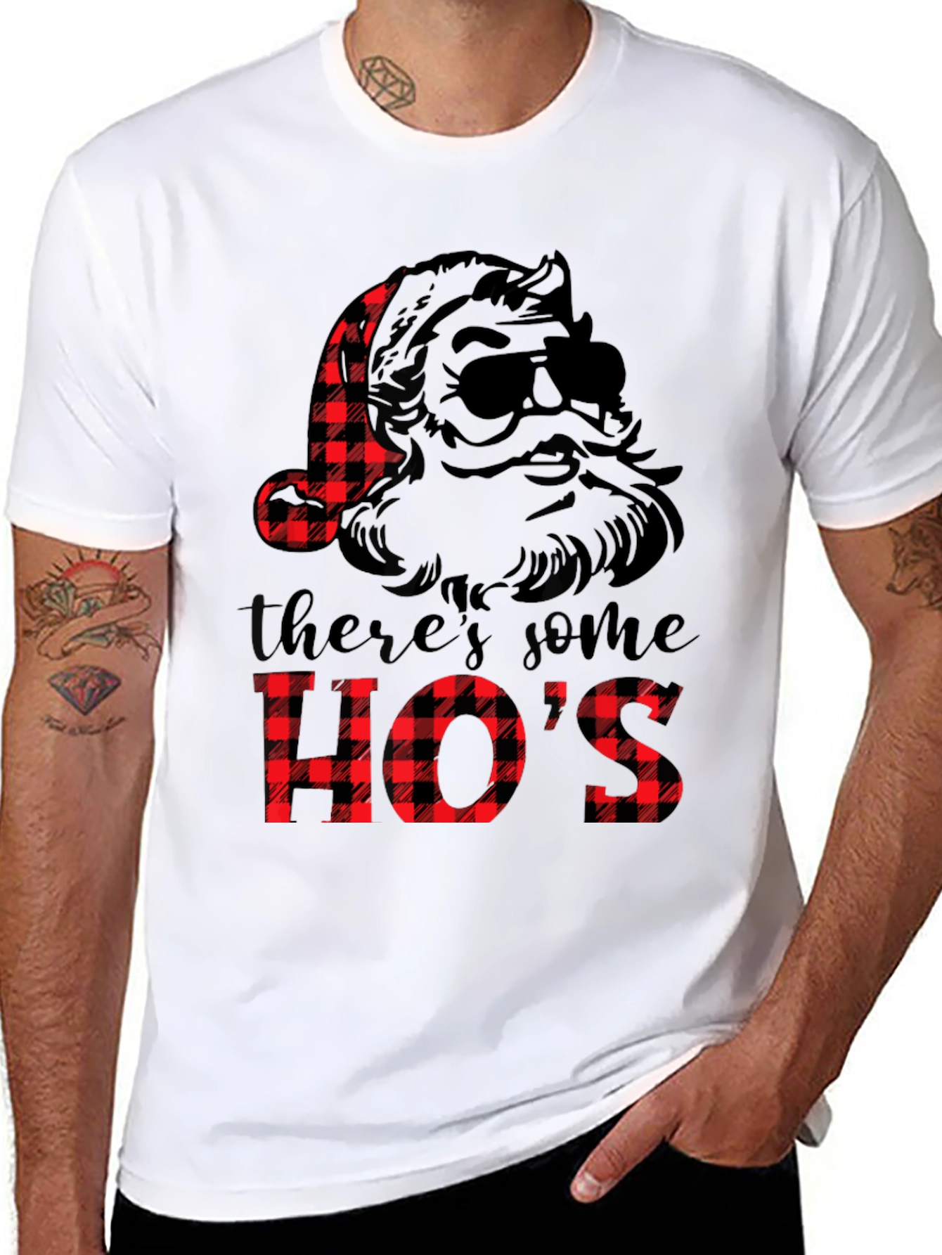 Santa Hos Christmas T-Shirt - Black