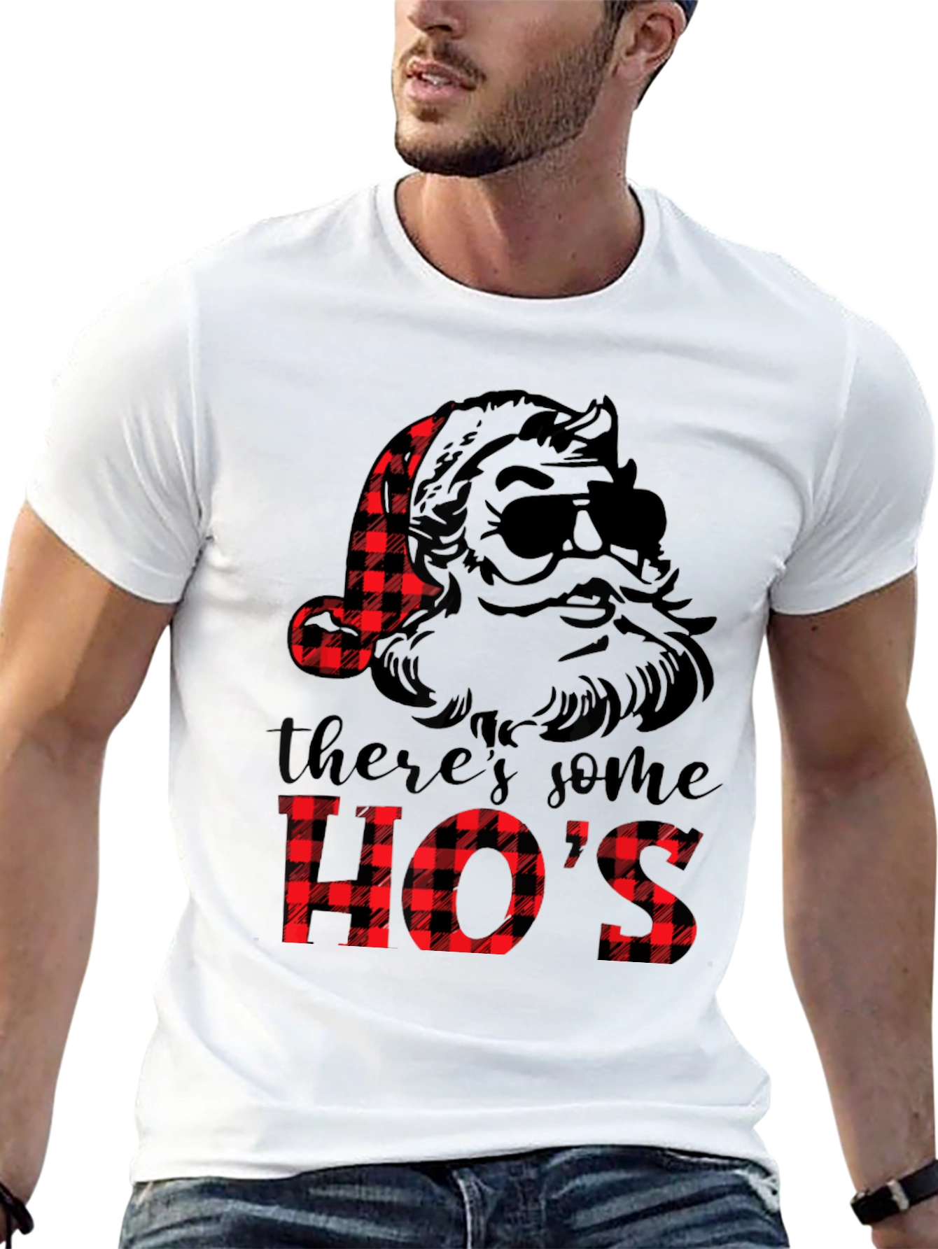 Santa Hos Christmas T-Shirt - Black