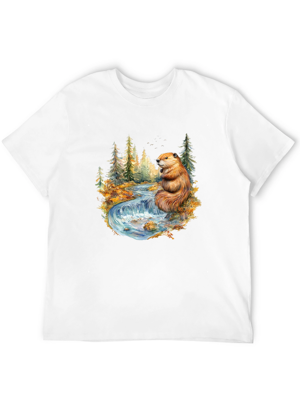 Beaver Nature Scene Graphic Tee - Black
