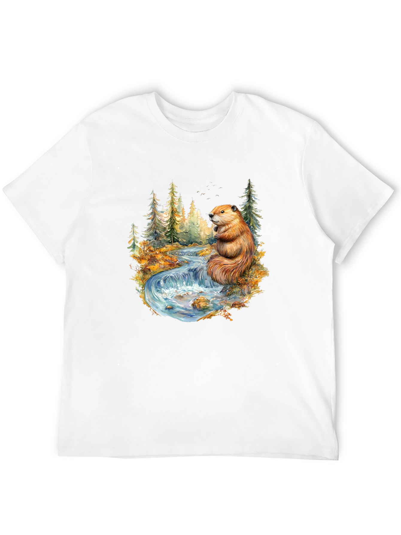 Beaver Nature Scene Graphic Tee - Black