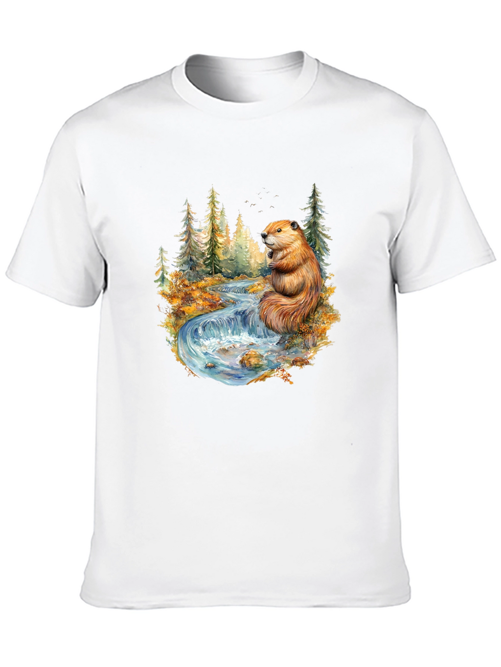 Beaver Nature Scene Graphic Tee - Black