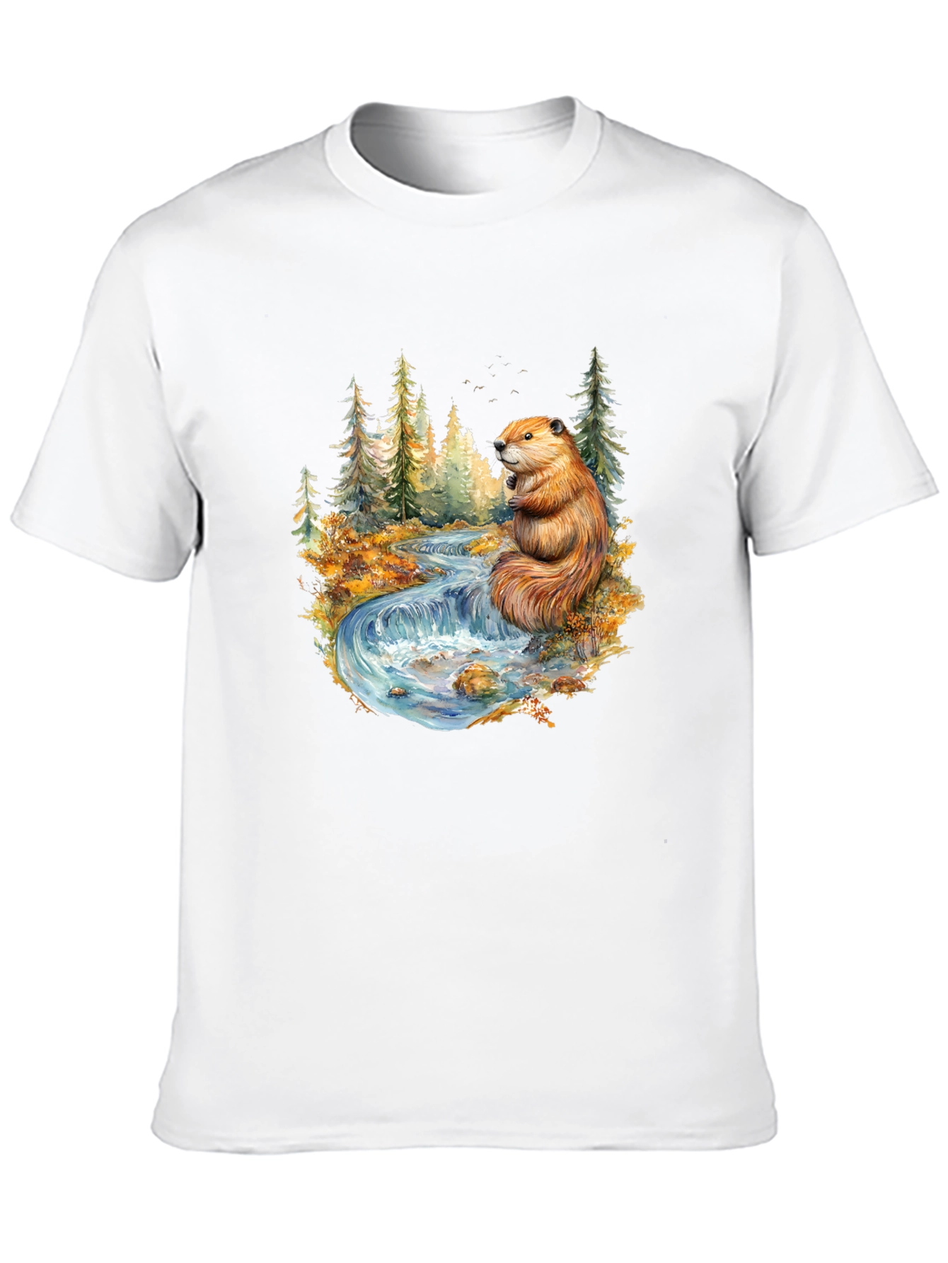 Beaver Nature Scene Graphic Tee - Black