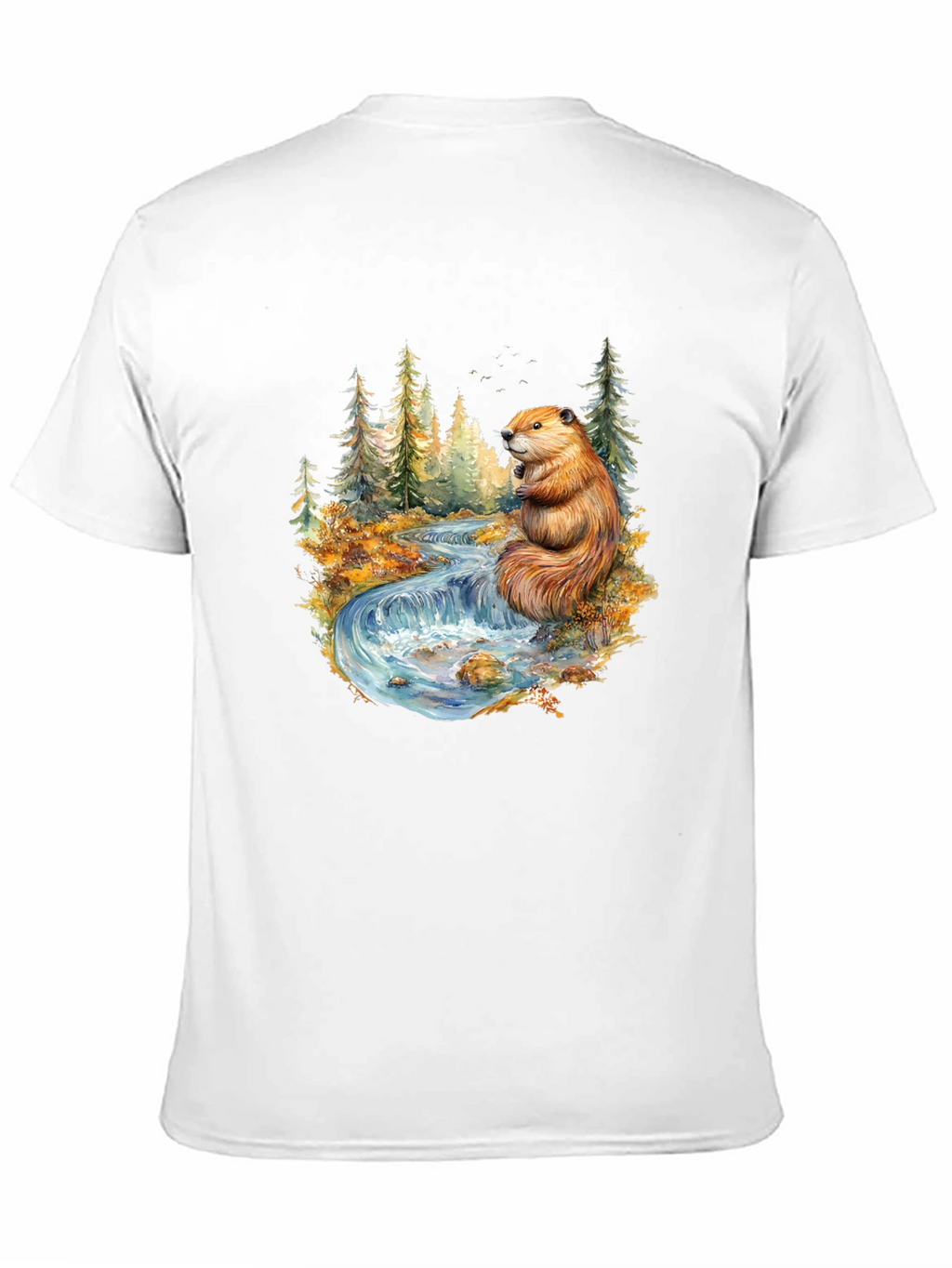 Beaver Nature Scene Graphic Tee - Black