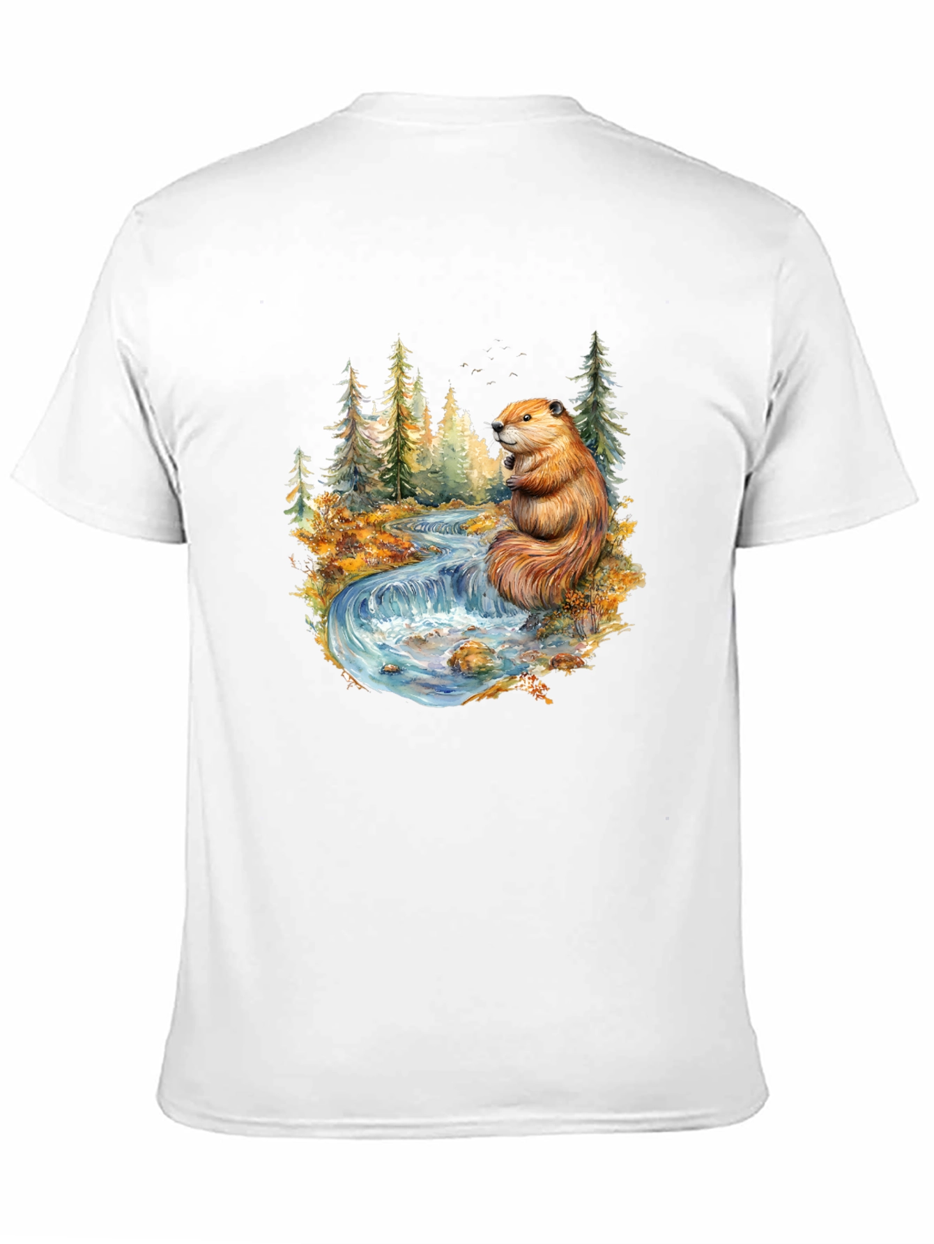 Beaver Nature Scene Graphic Tee - Black
