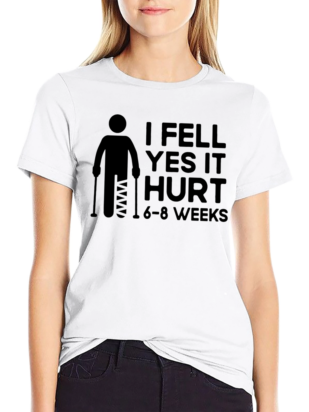 I Fell Yes It Hurt Broken Leg T-Shirt