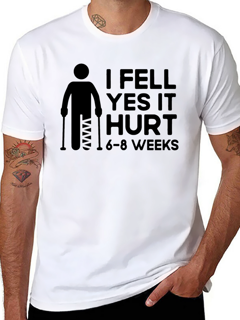 I Fell Yes It Hurt Broken Leg T-Shirt