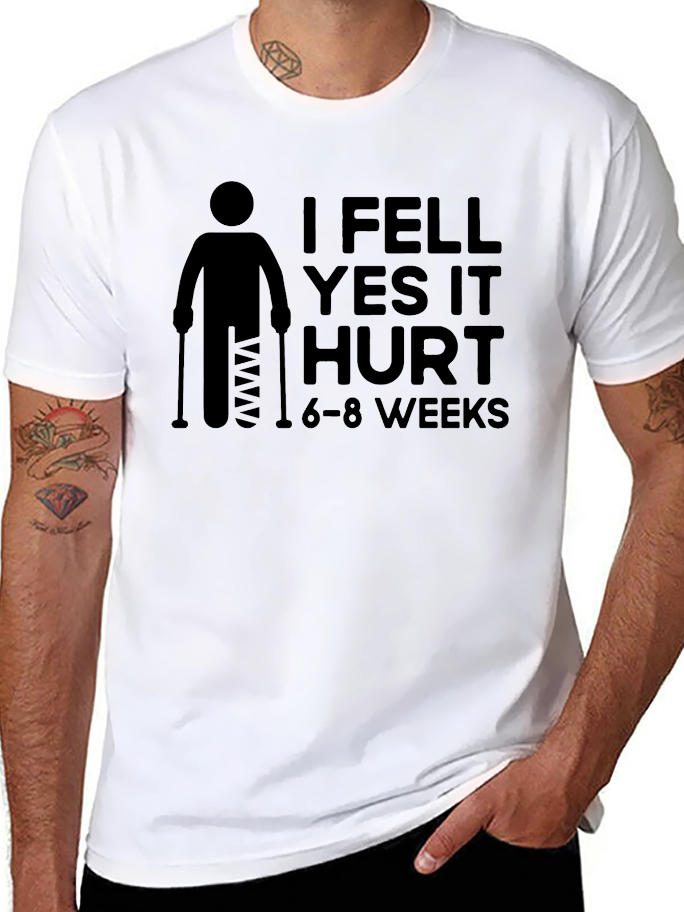 I Fell Yes It Hurt Broken Leg T-Shirt