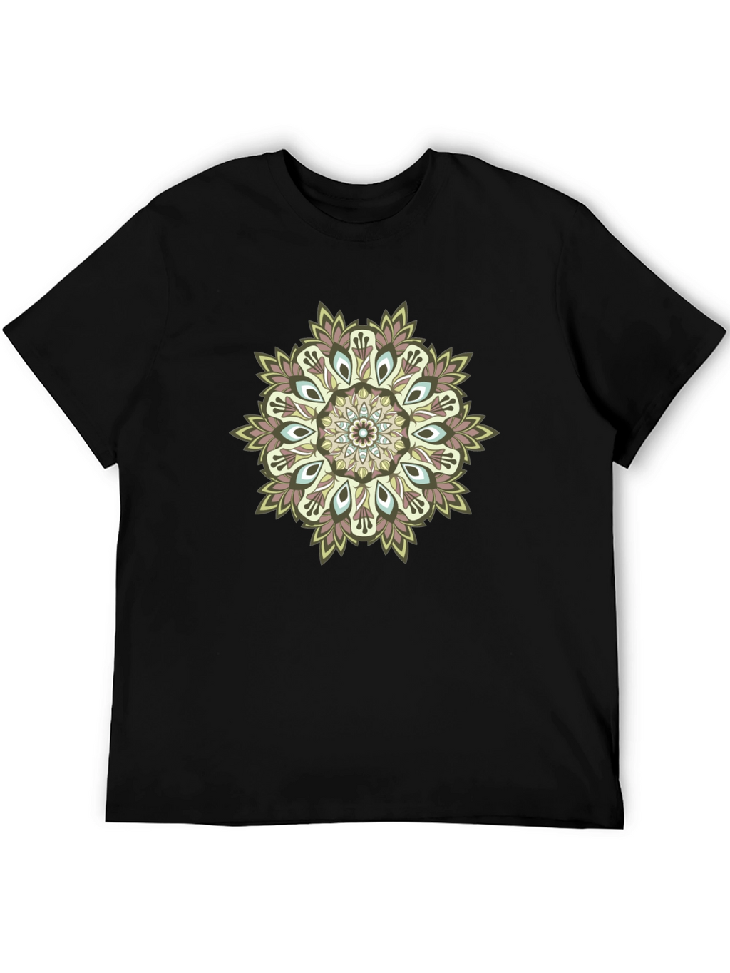 Mandala Print Black T-Shirt