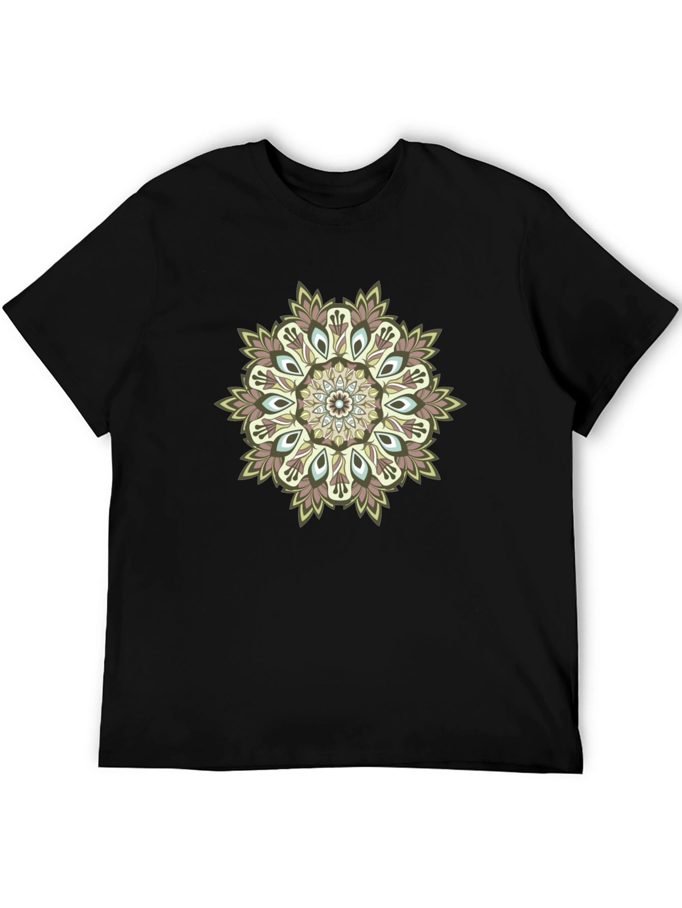 Mandala Print Black T-Shirt