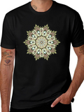 Mandala Print Black T-Shirt