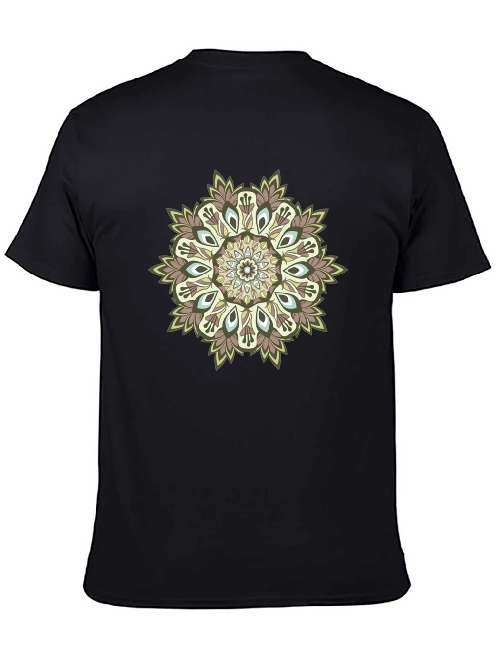 Mandala Print Black T-Shirt