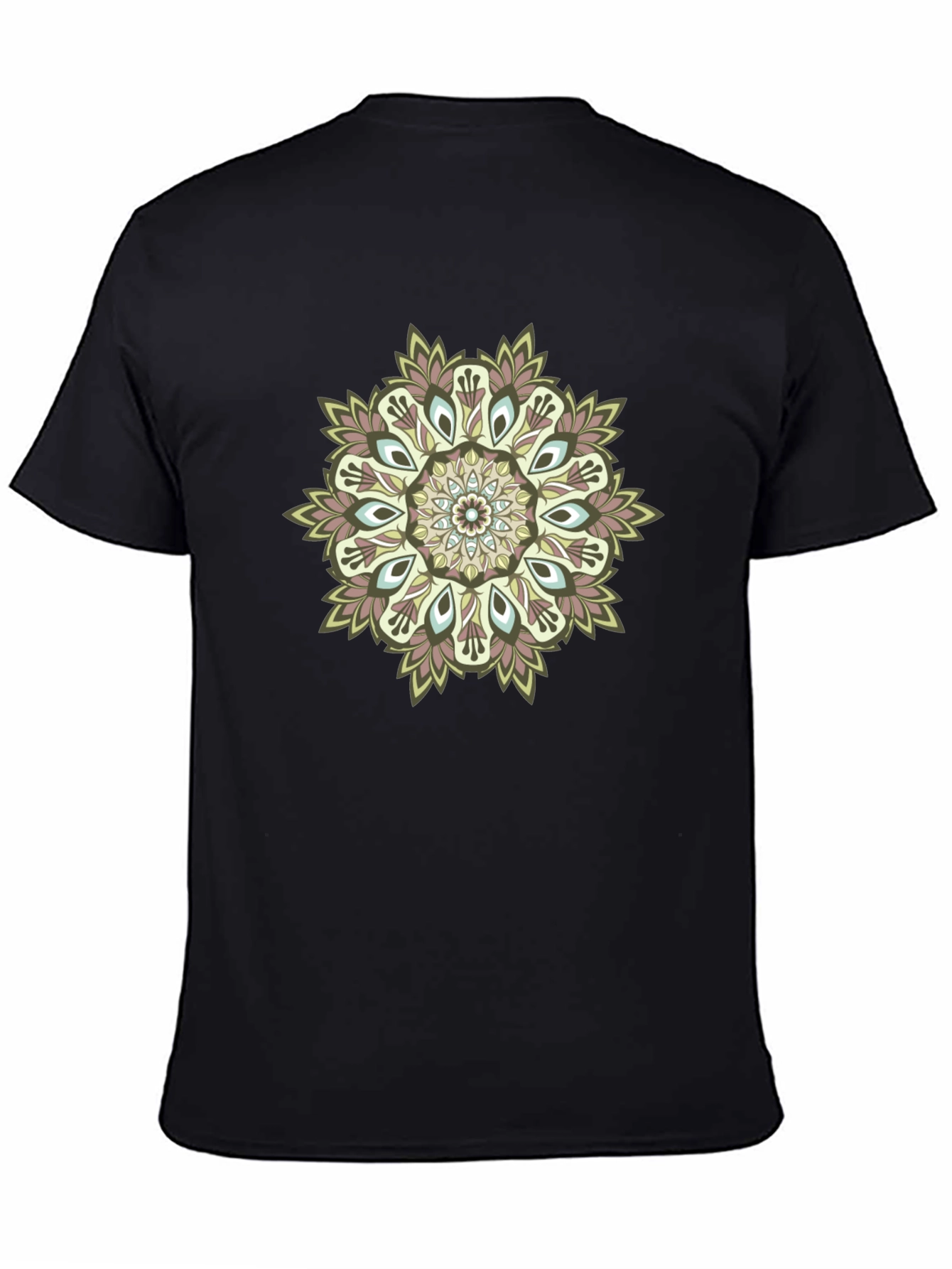 Mandala Print Black T-Shirt