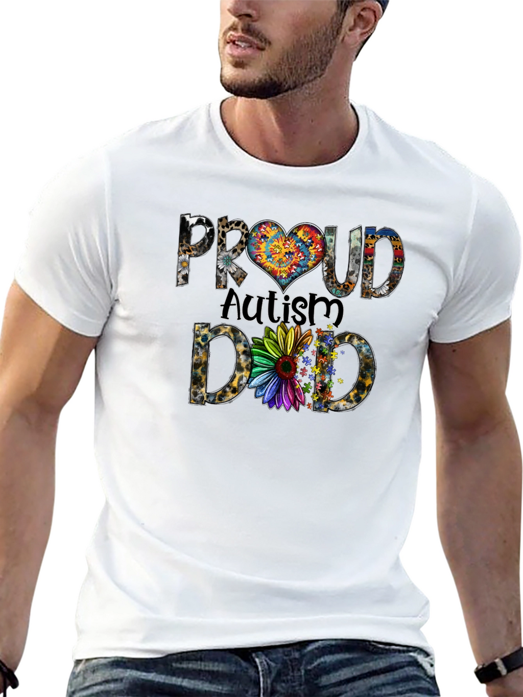 Proud Autism Dad Graphic T-Shirt