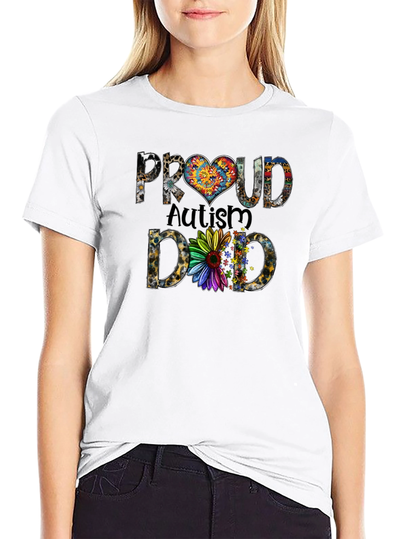 Proud Autism Dad Graphic T-Shirt
