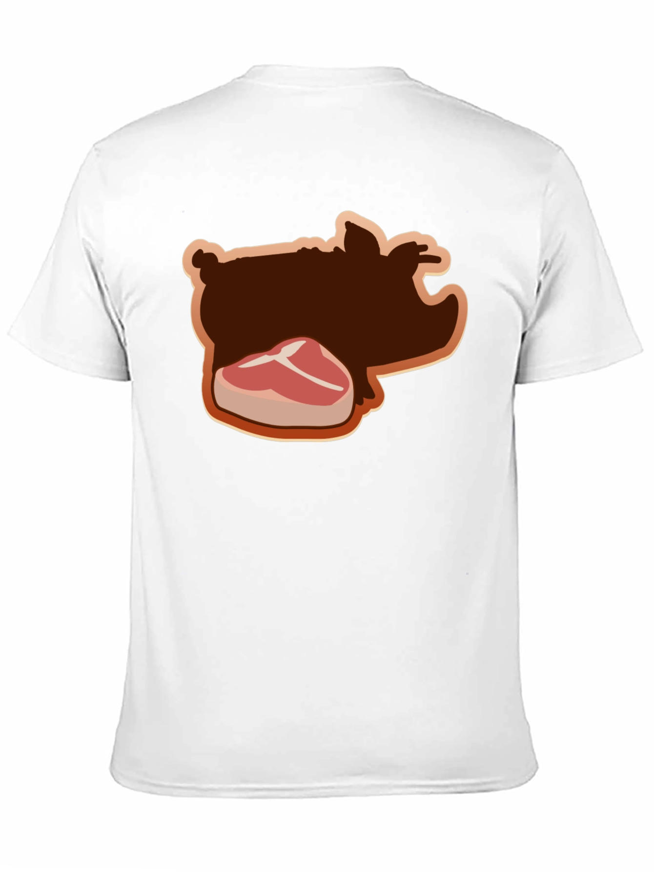 Pig and Steak Graphic Black T-Shirt
