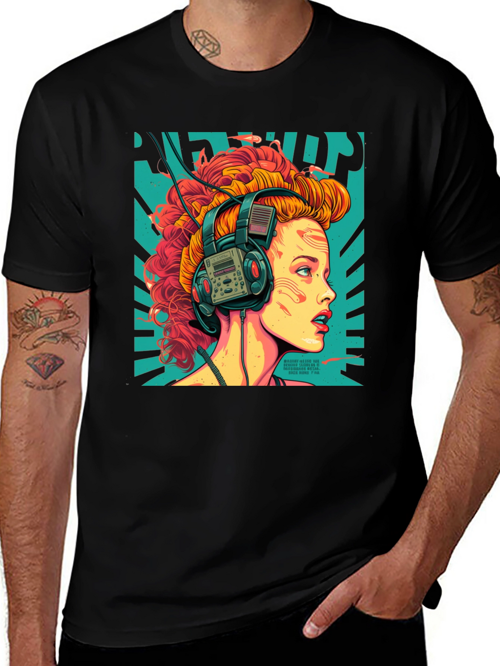 Retro Headphones Graphic T-Shirt