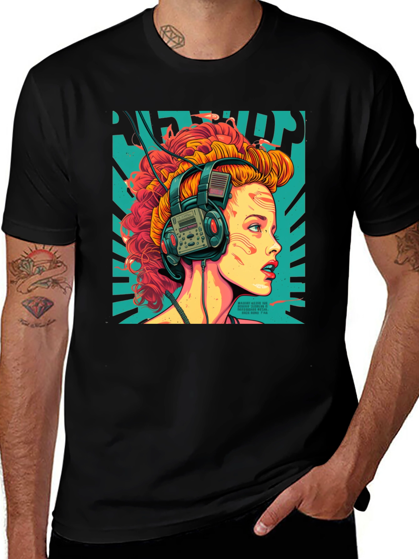 Retro Headphones Graphic T-Shirt
