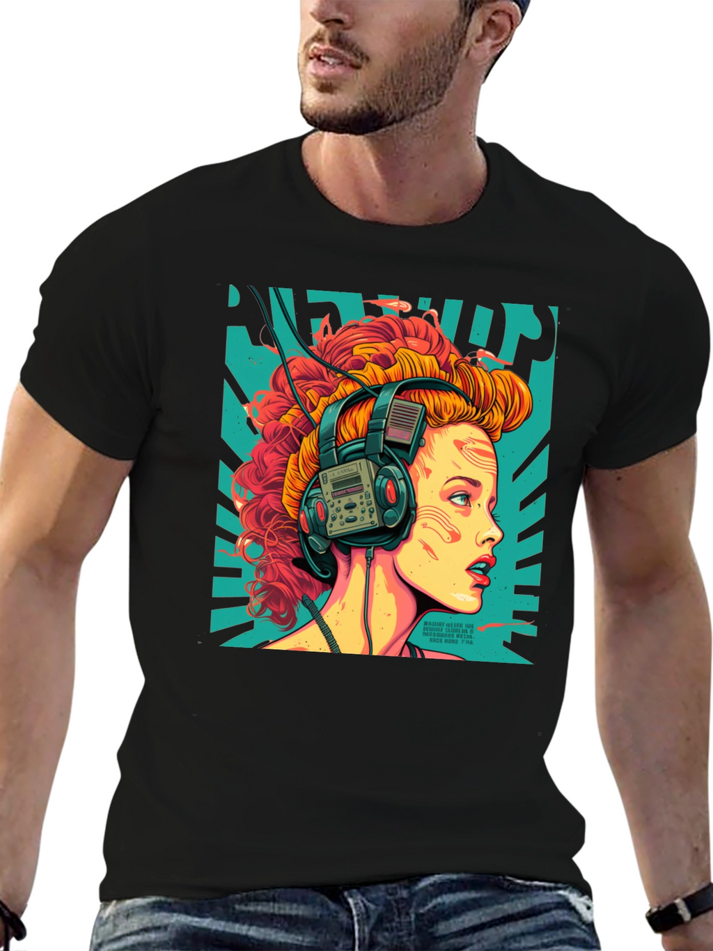 Retro Headphones Graphic T-Shirt