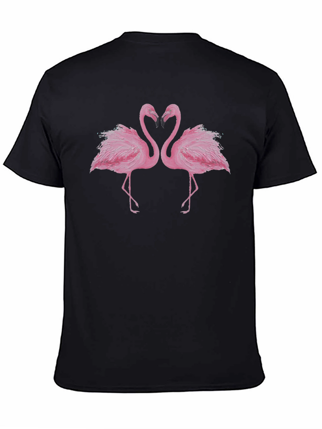 Flamingo Love Graphic Tee - Black Cotton Shirt