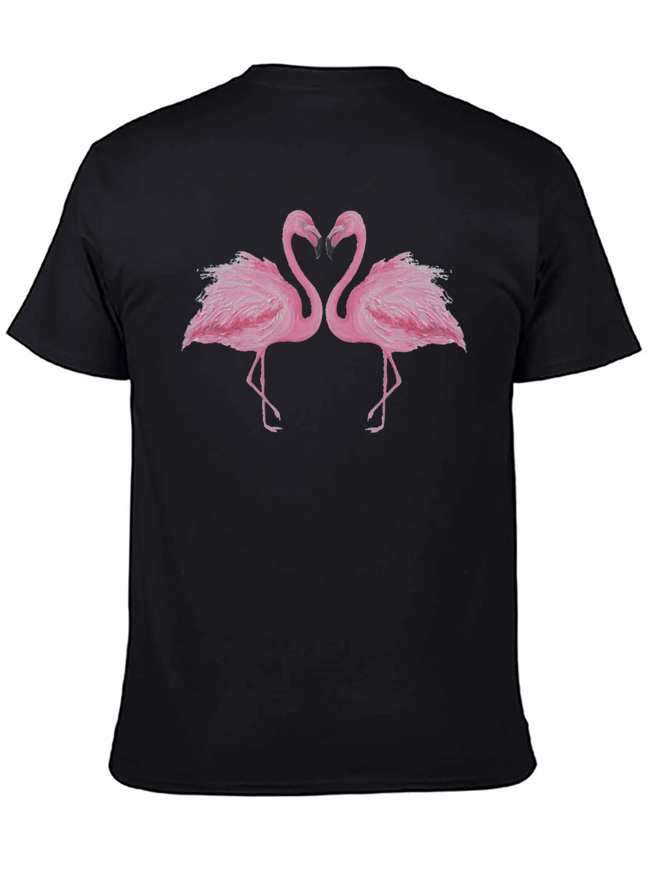 Flamingo Love Graphic Tee - Black Cotton Shirt