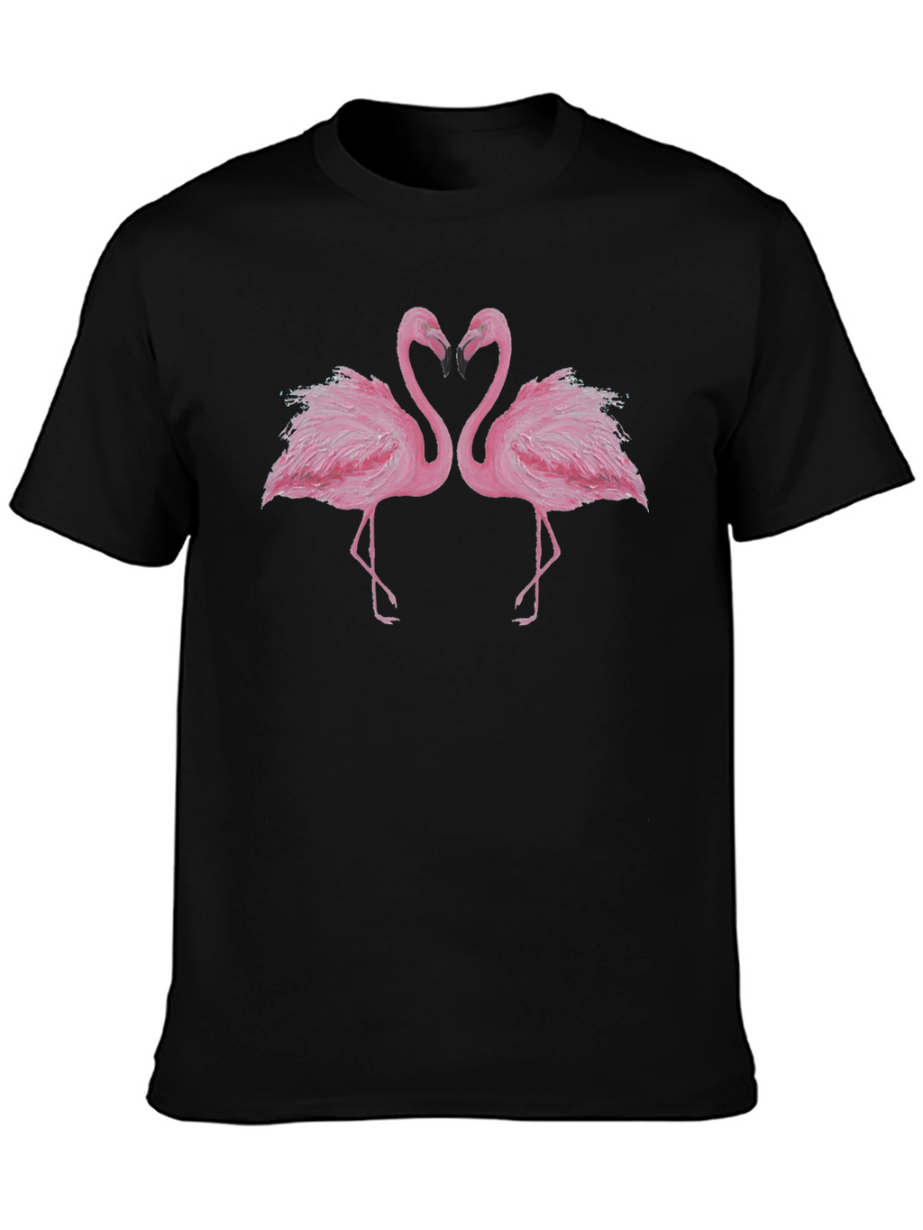 Flamingo Love Graphic Tee - Black Cotton Shirt