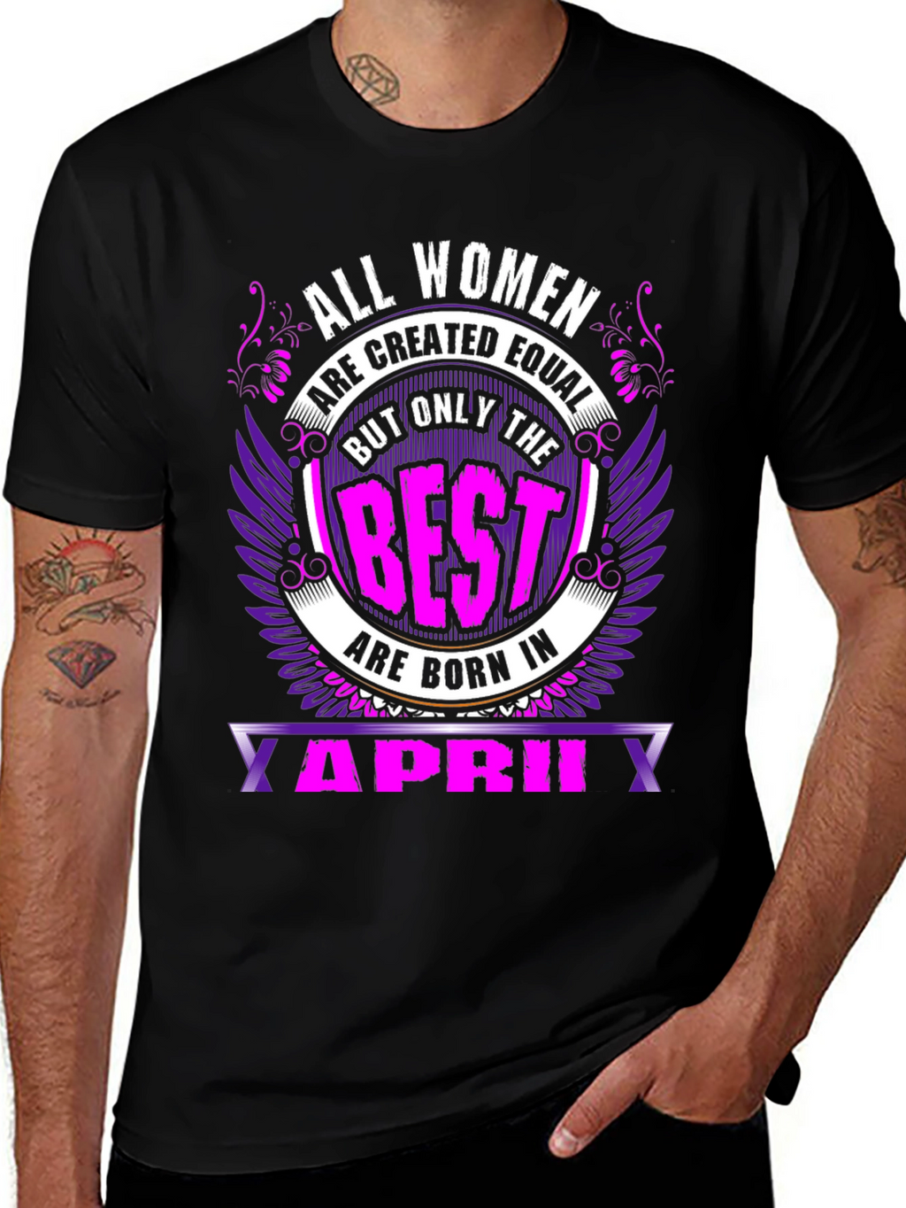 All Women are Created Equal April Birthday T-Shirt