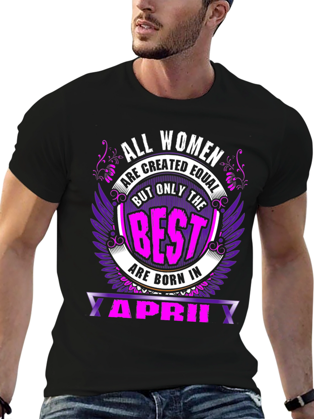 All Women are Created Equal April Birthday T-Shirt