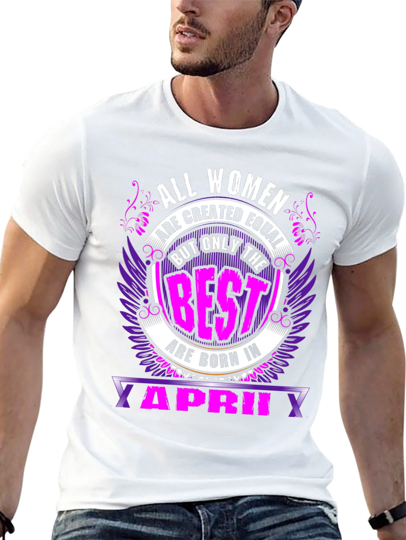 All Women are Created Equal April Birthday T-Shirt