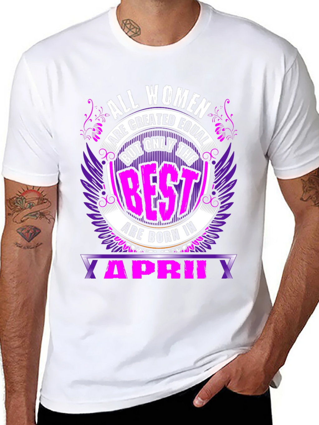 All Women are Created Equal April Birthday T-Shirt